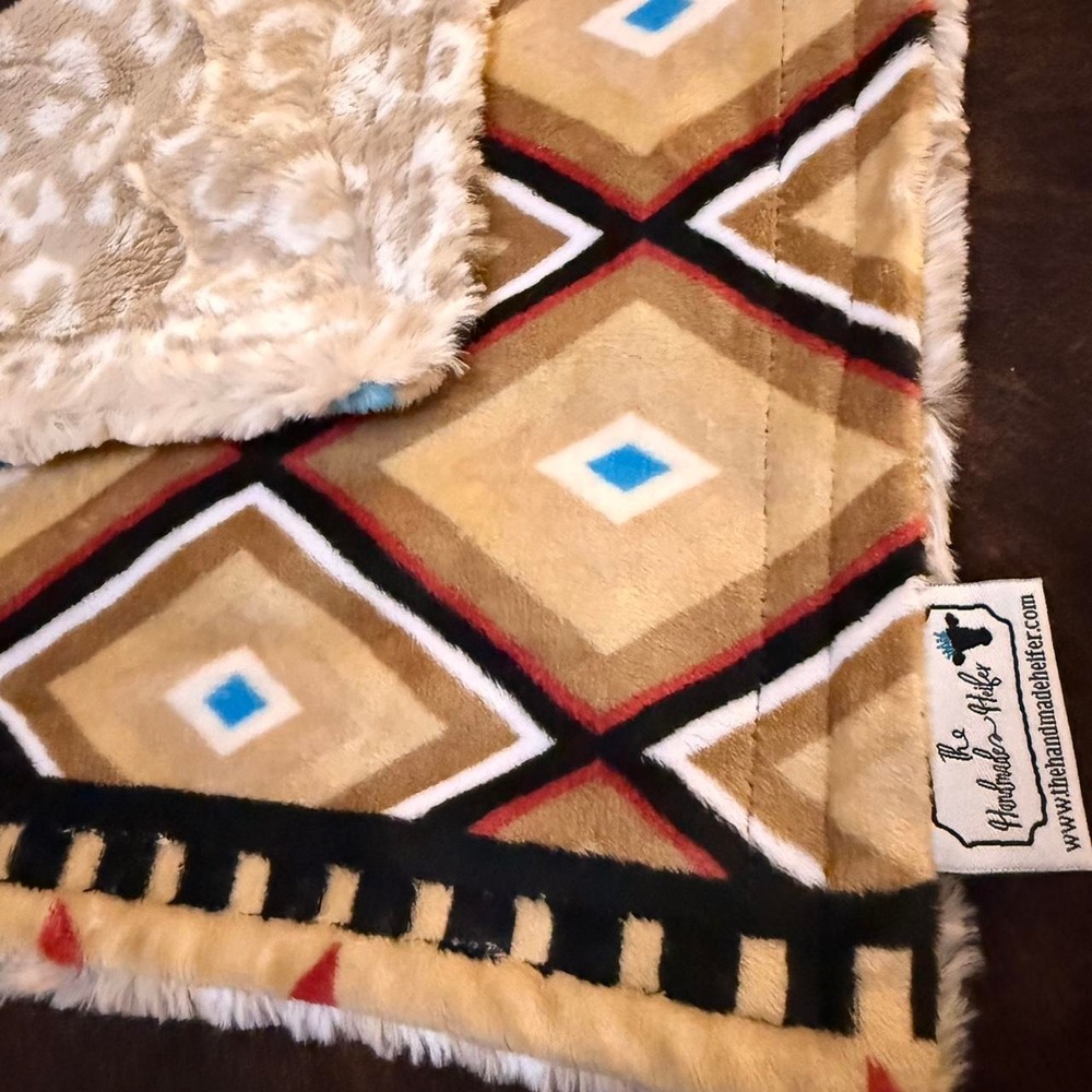 Minky Lovey Deer and Aztec Print by The Handmade Heifer